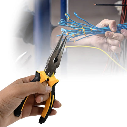 Long Nose Plier And Flat Mouth Plier Combo Tools (2 Pc Set) - warehousetech13