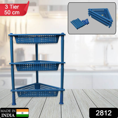 Triangle Storage Plastic 3-tier Rack Shelf For Kitchen Living Room - warehousetech13