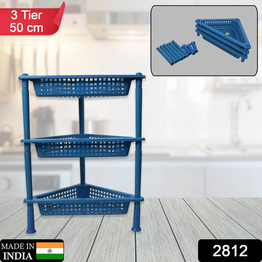 Triangle Storage Plastic 3-tier Rack Shelf For Kitchen Living Room - warehousetech13