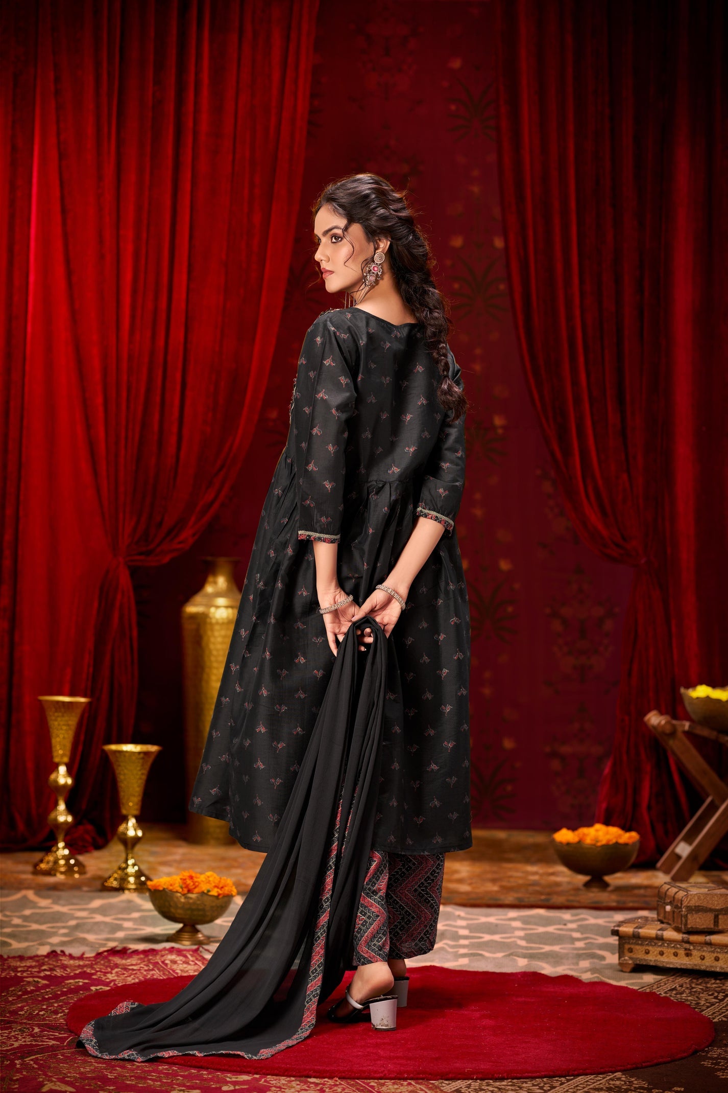 Trendy Chanderi Silk Ajrakh Kurta Set with Dupatta