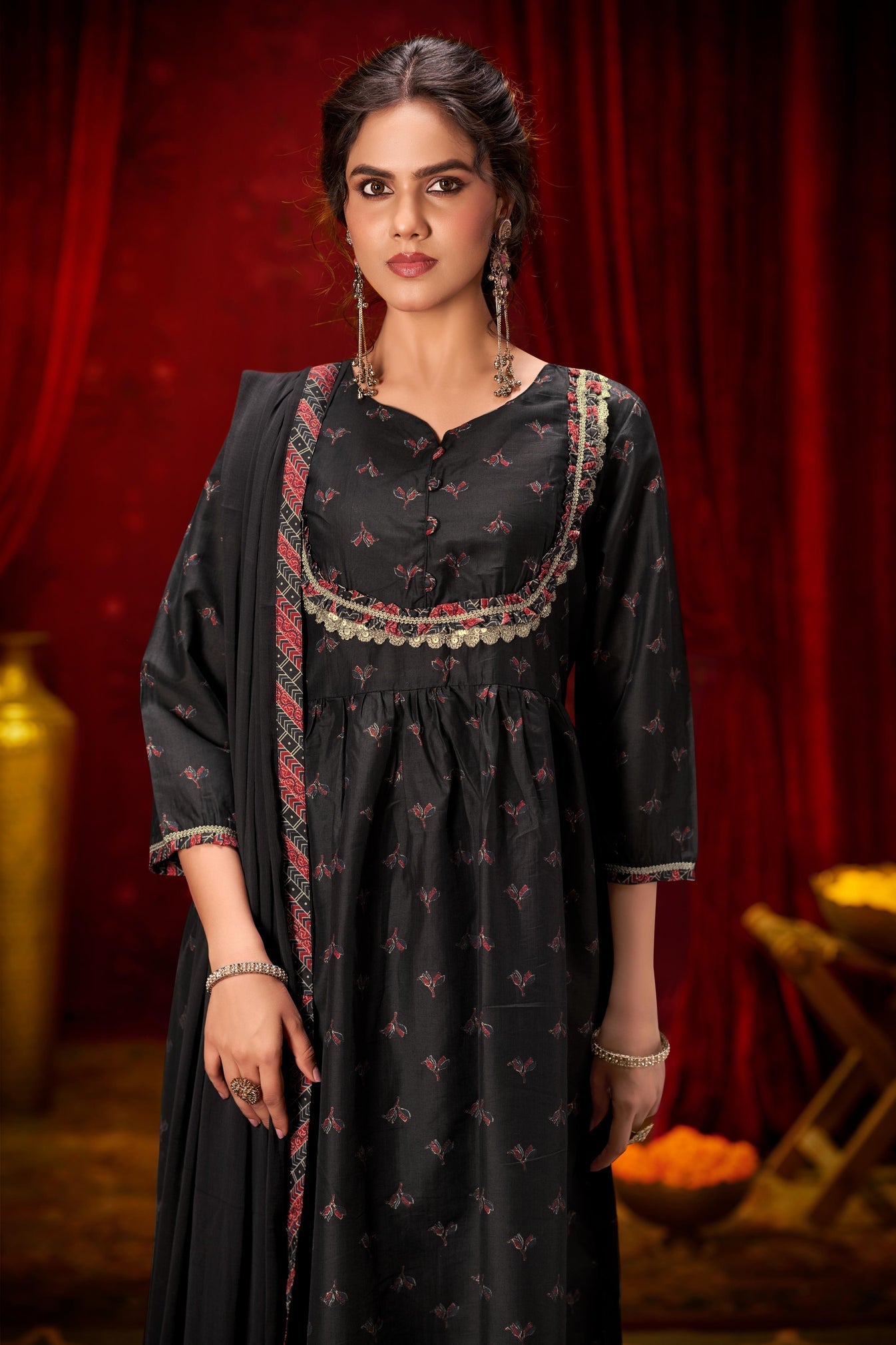 Trendy Chanderi Silk Ajrakh Kurta Set with Dupatta