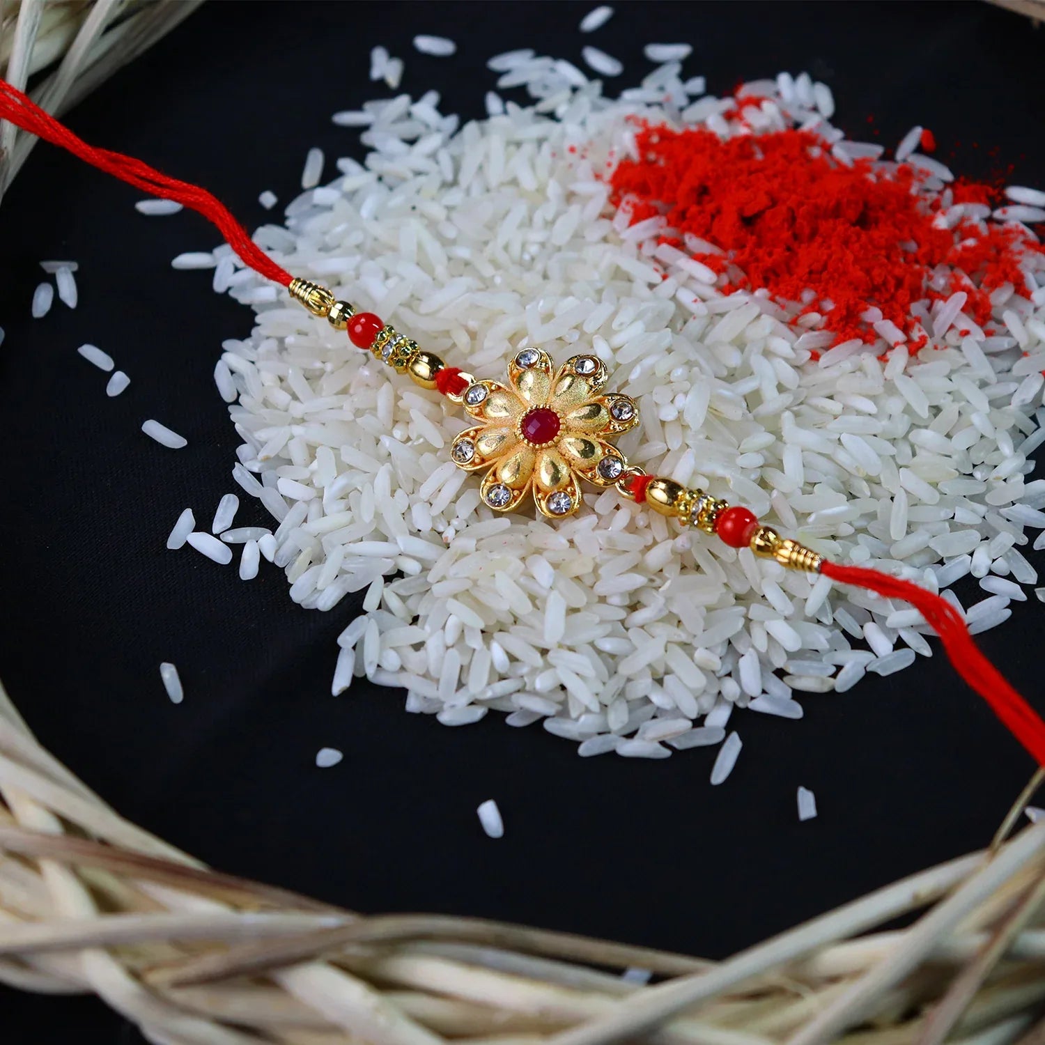 Designer Golden Rakhi - warehousetech13