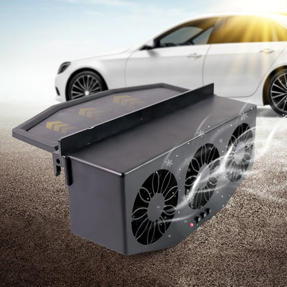 Triple Fan Solar Powered Car Exhaust Ventilation System With Usb Charging - warehousetech13