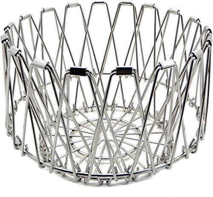 Multipurpose Fruit Basket Stainless Steel For Vegetable Fruits Dining (foldable) - warehousetech13