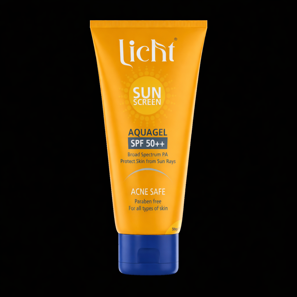 Licht Aquagel Sunscreen SPF 50++ PA++ - Ultra-Light, No White Cast Protection for Daily Glow