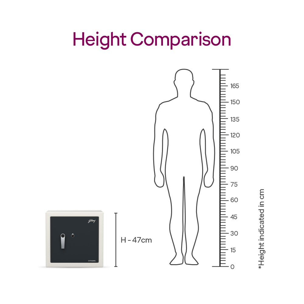 Godrej Citadel 45 V2 Home Locker | 42L Steel Safe with Mechanical Lock