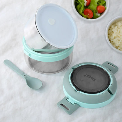 Ganesh Tiara 400ml Stainless Steel Insulated Lunch Box With Leakproof Lid Folding Spoon - warehousetech13