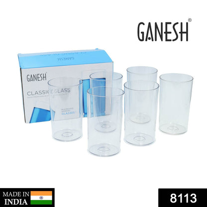 Ganesh Classic Glass Set Of-6 (Each Glass 350ml) - warehousetech13