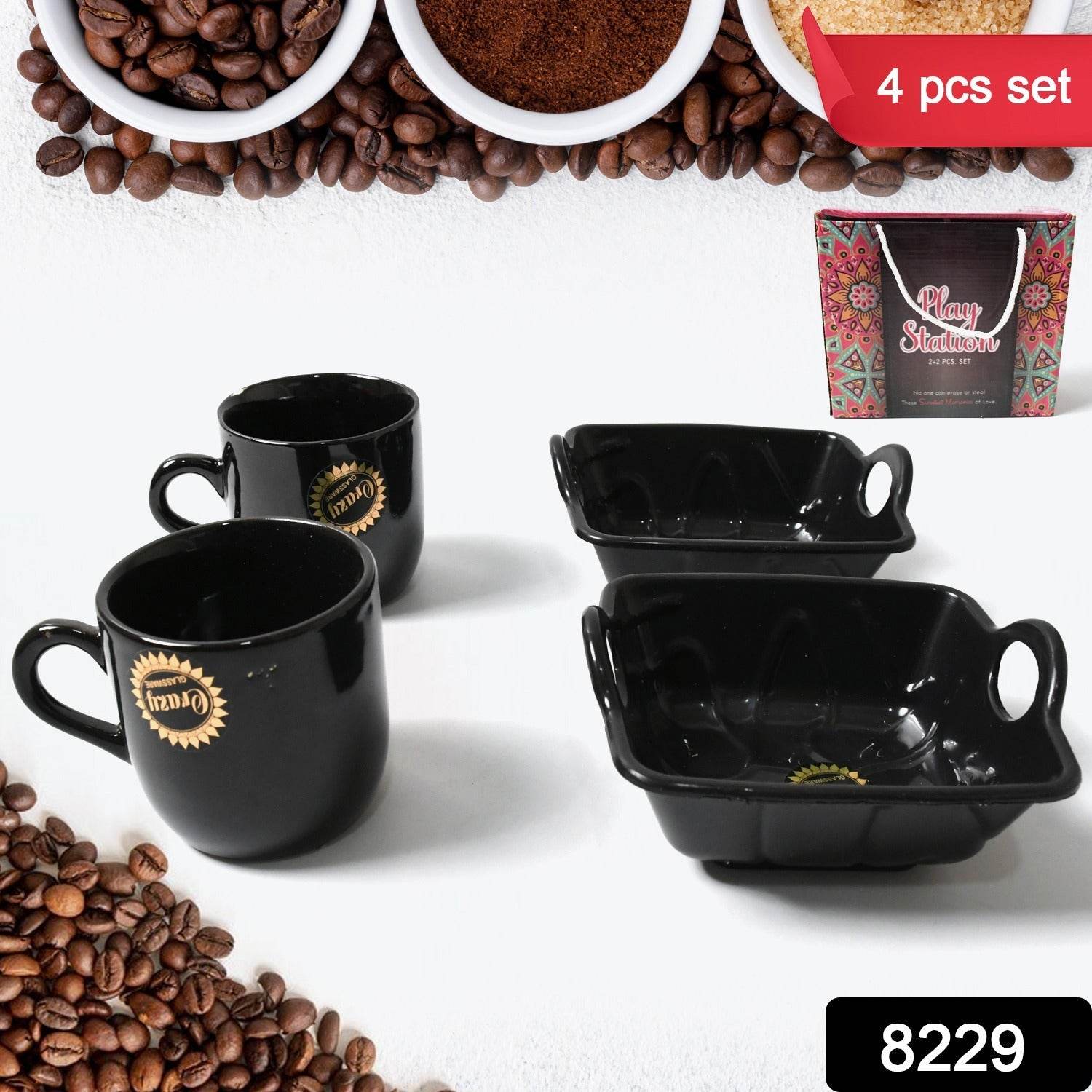Play Station Ceramic Tea Cups- Mug Set With Handle (4 Pcs Set) - warehousetech13