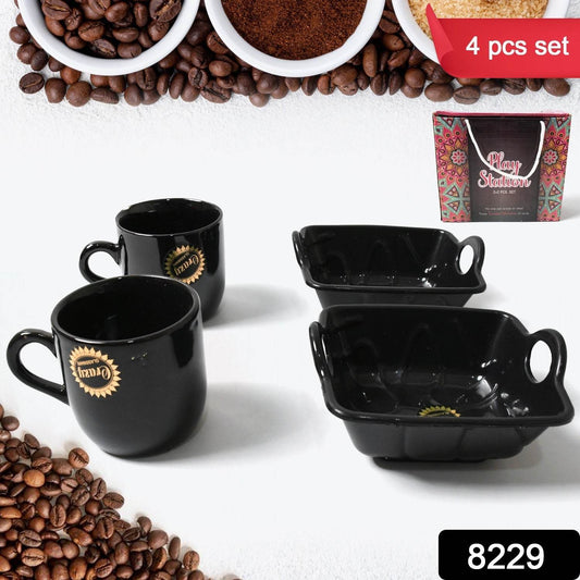 Play Station Ceramic Tea Cups- Mug Set With Handle (4 Pcs Set) - warehousetech13