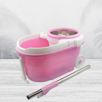 4105 Mop With Bucket For Floor Cleaning With Steel Spin Mop For Floor Cleaning Floor Cleaner Mop Spin Mop Magic Mop Mop Stick Spin Mop Set With Bucket Household Office Cleaning Tool Mop - warehousetech13