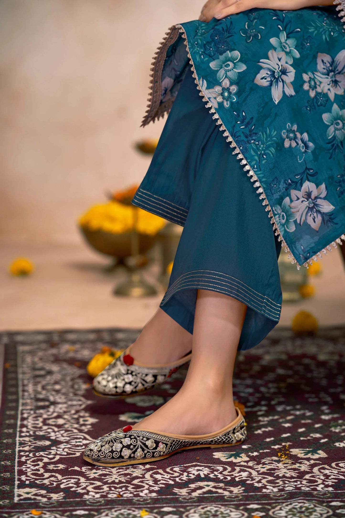 Shehnaaz Purple & Blue Embroidered Kurta Set with Dupatta – Elegant Festive Ethnic Wear for Women - warehousetech13