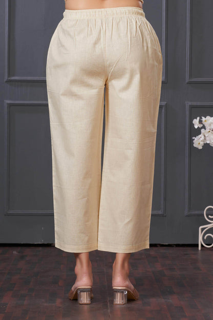 BulBul Hazel Purple & Blue Embellished Solid Cotton Kurta Set for Women – Stylish Comfortable Ethnic Wear