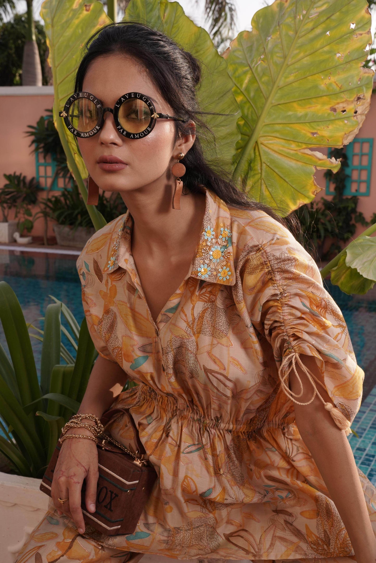 Ishika Blue & Yellow Chanderi Co-Ord Set – Elegant Modal Fabric Outfit