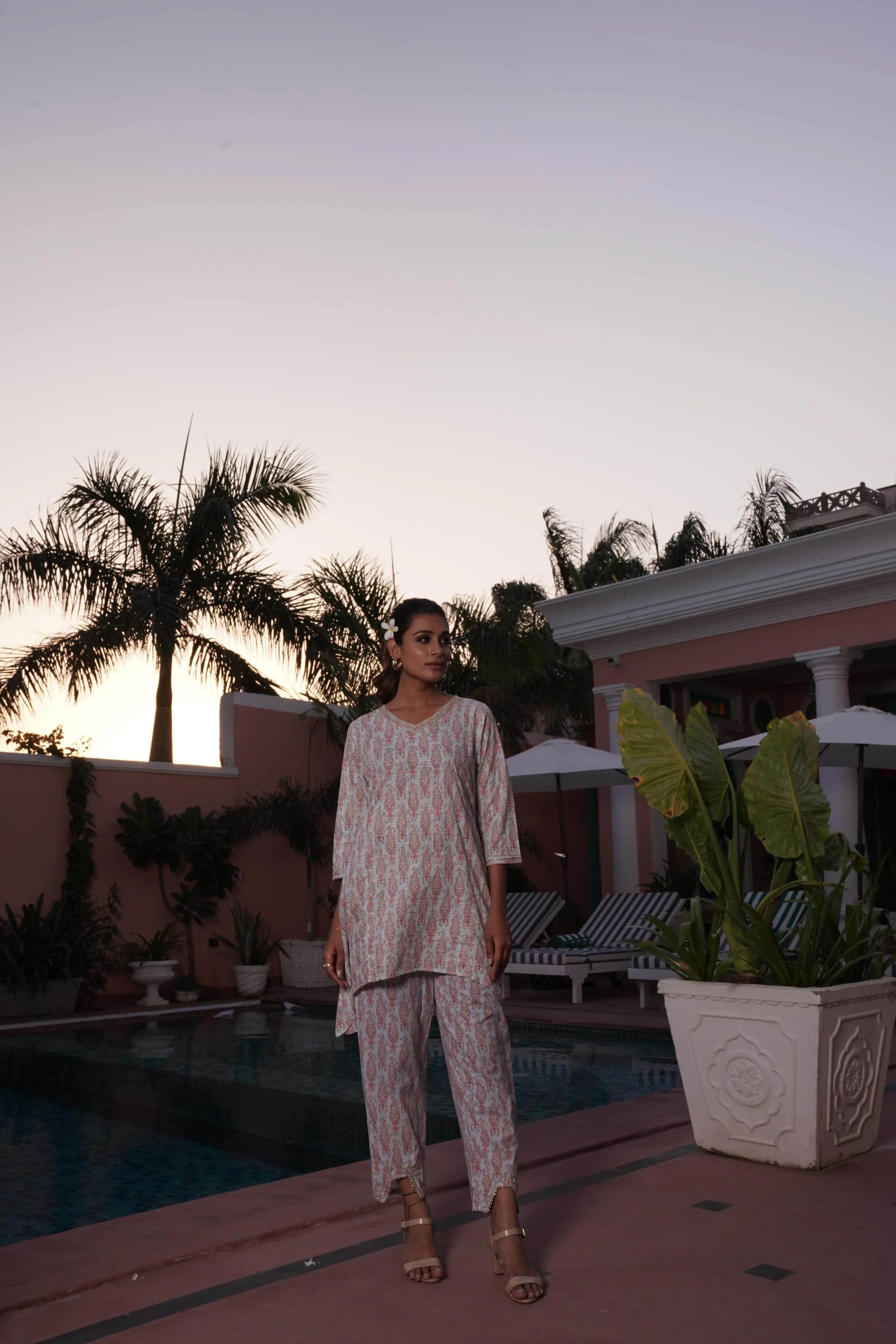 Henna Pink Cotton Two-Piece Co-Ord Set – Perfect Everyday Wear - warehousetech13