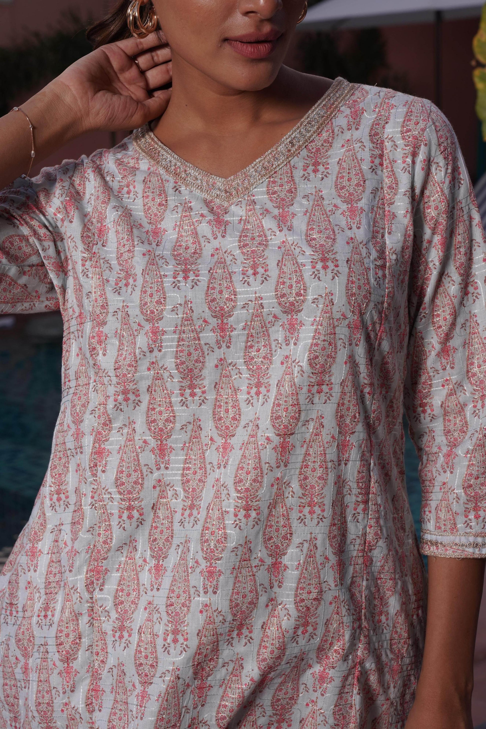 Henna Pink Cotton Two-Piece Co-Ord Set – Perfect Everyday Wear - warehousetech13