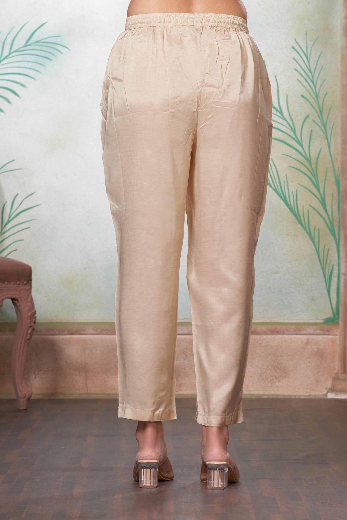 Ashima Beige & Red Cotton Kurta Set with Dupatta | Elegant Ethnic Wear for Women