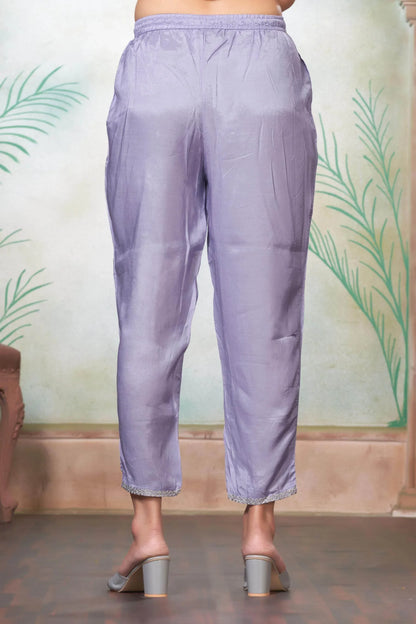 Purple Muslin Festive Kurta Set with Dupatta | The Sehmat Collection - warehousetech13