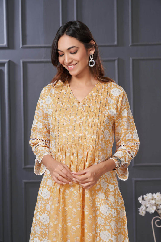 Sia Off White Cotton Kurta Set with Dupatta | Elegant Ethnic Wear for Women