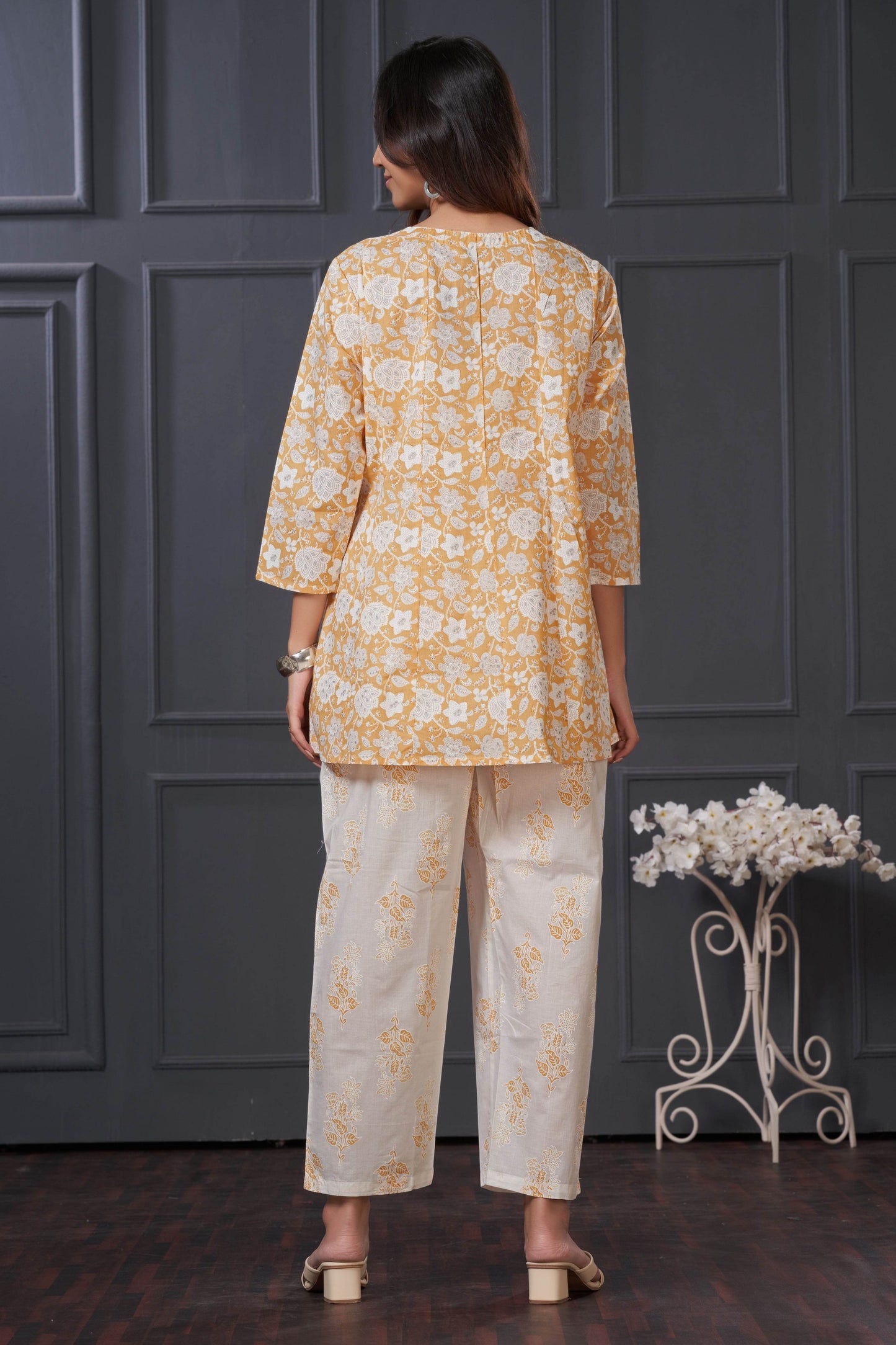 Chaya Off White Cotton Co-Ord Set for Women | Elegant Summer Outfit | Stylish Two-Piece Lounge Wear