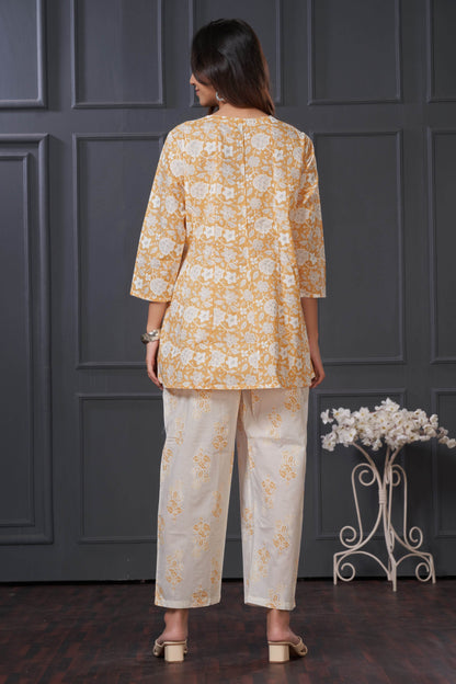 Chaya Off White Cotton Co-Ord Set for Women | Elegant Summer Outfit | Stylish Two-Piece Lounge Wear