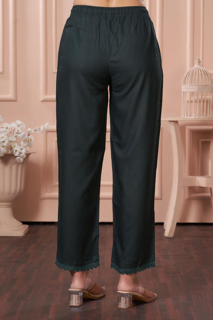 BulBul Lily Wine & Green Printed Rayon Kurta Set for Women | Elegant Ethnic Wear with Dupatta