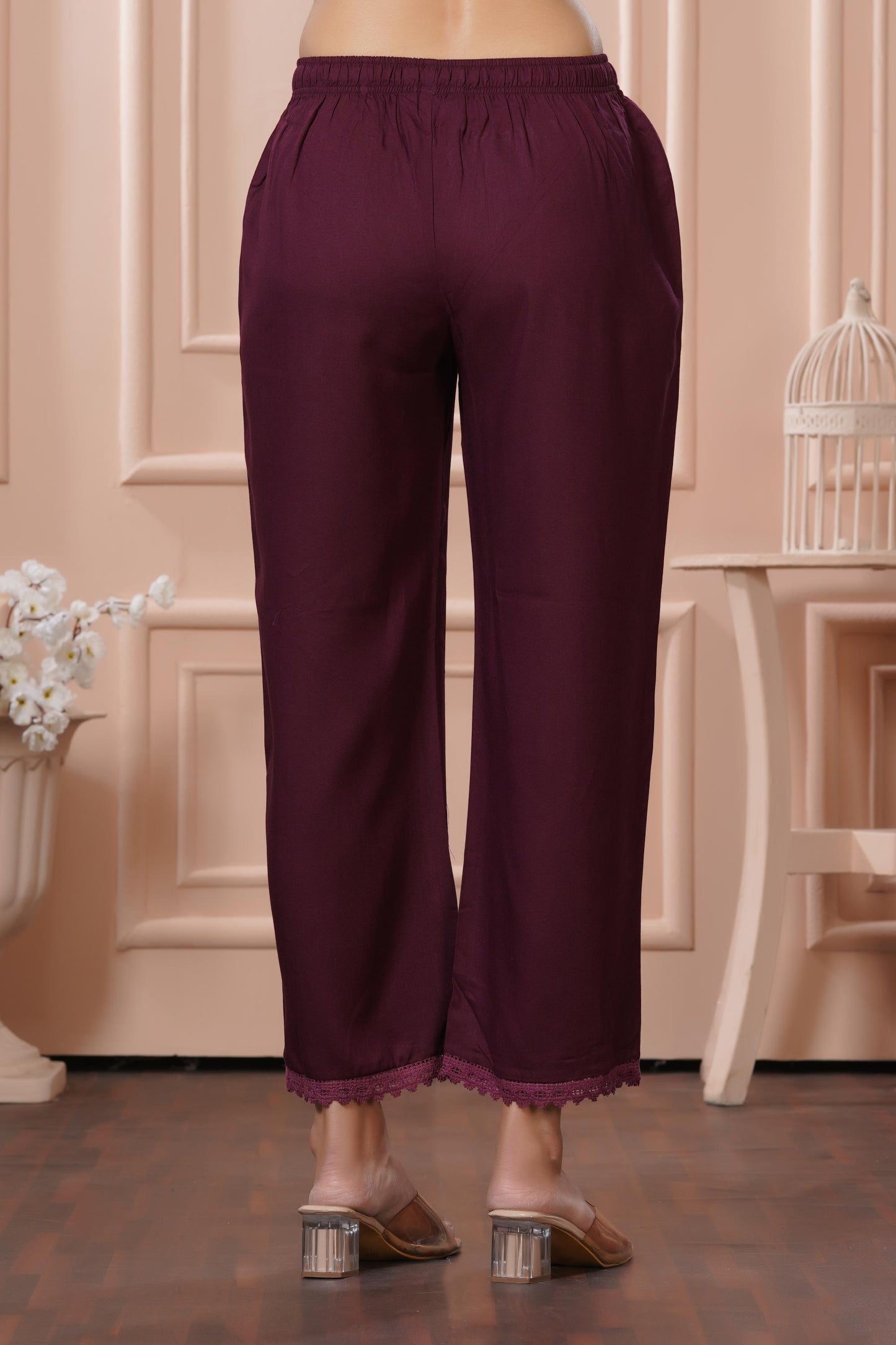 BulBul Lily Wine & Green Printed Rayon Kurta Set for Women | Elegant Ethnic Wear with Dupatta