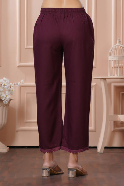 BulBul Lily Wine & Green Printed Rayon Kurta Set for Women | Elegant Ethnic Wear with Dupatta