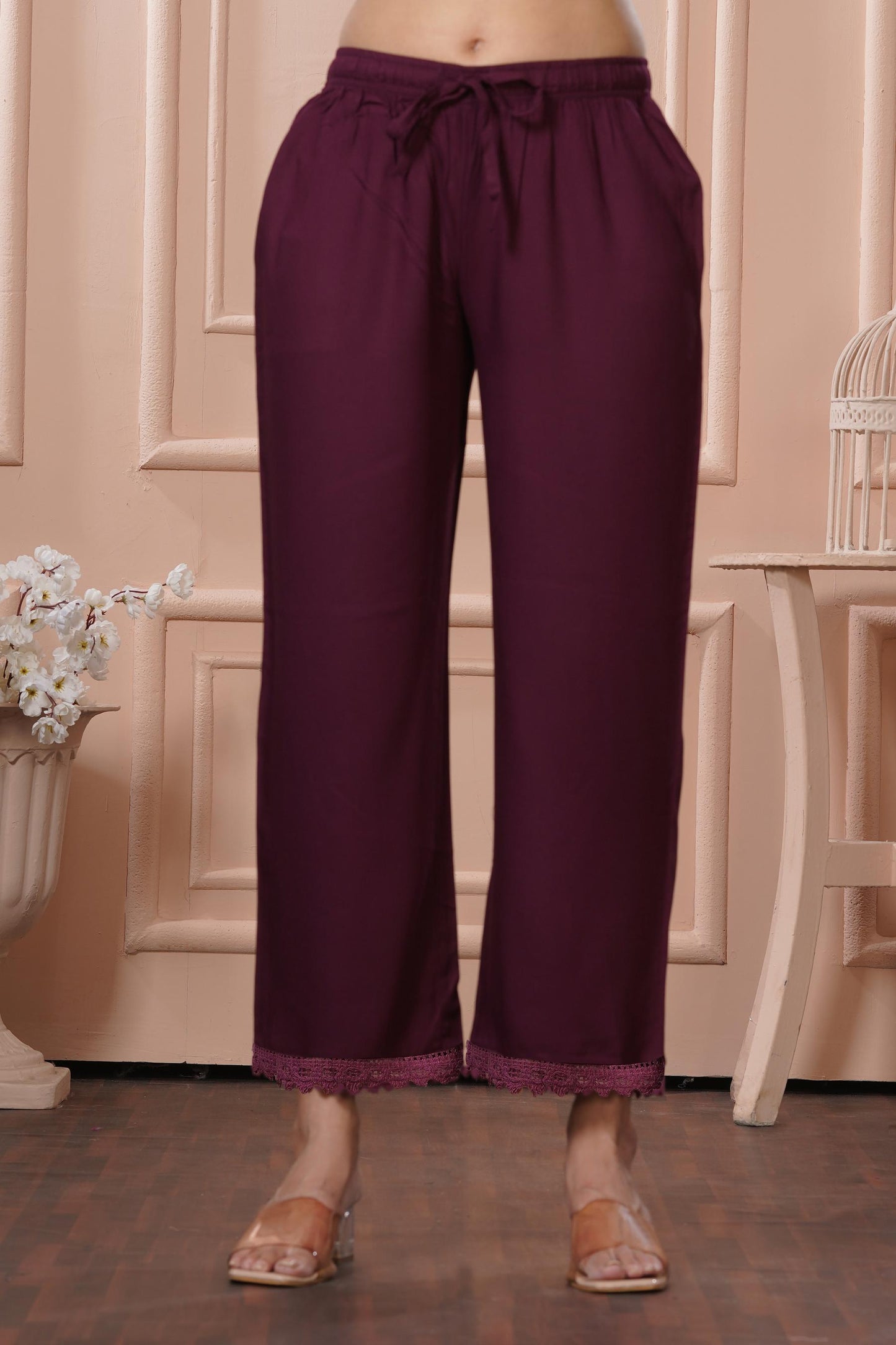 BulBul Lily Wine & Green Printed Rayon Kurta Set for Women | Elegant Ethnic Wear with Dupatta