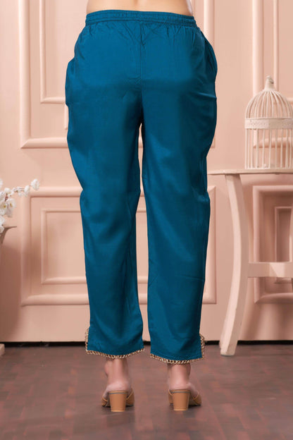 Adab Muslin Teal & Green Kurta Set with Dupatta | Ethnic Wear for Women