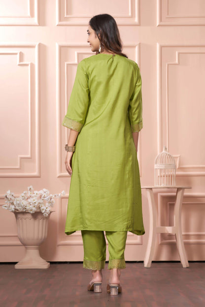 Women's Nafisa Viscose Teal Green Kurta Set with Dupatta - Elegant Ethnic Wear for Festive & Casual Occasions