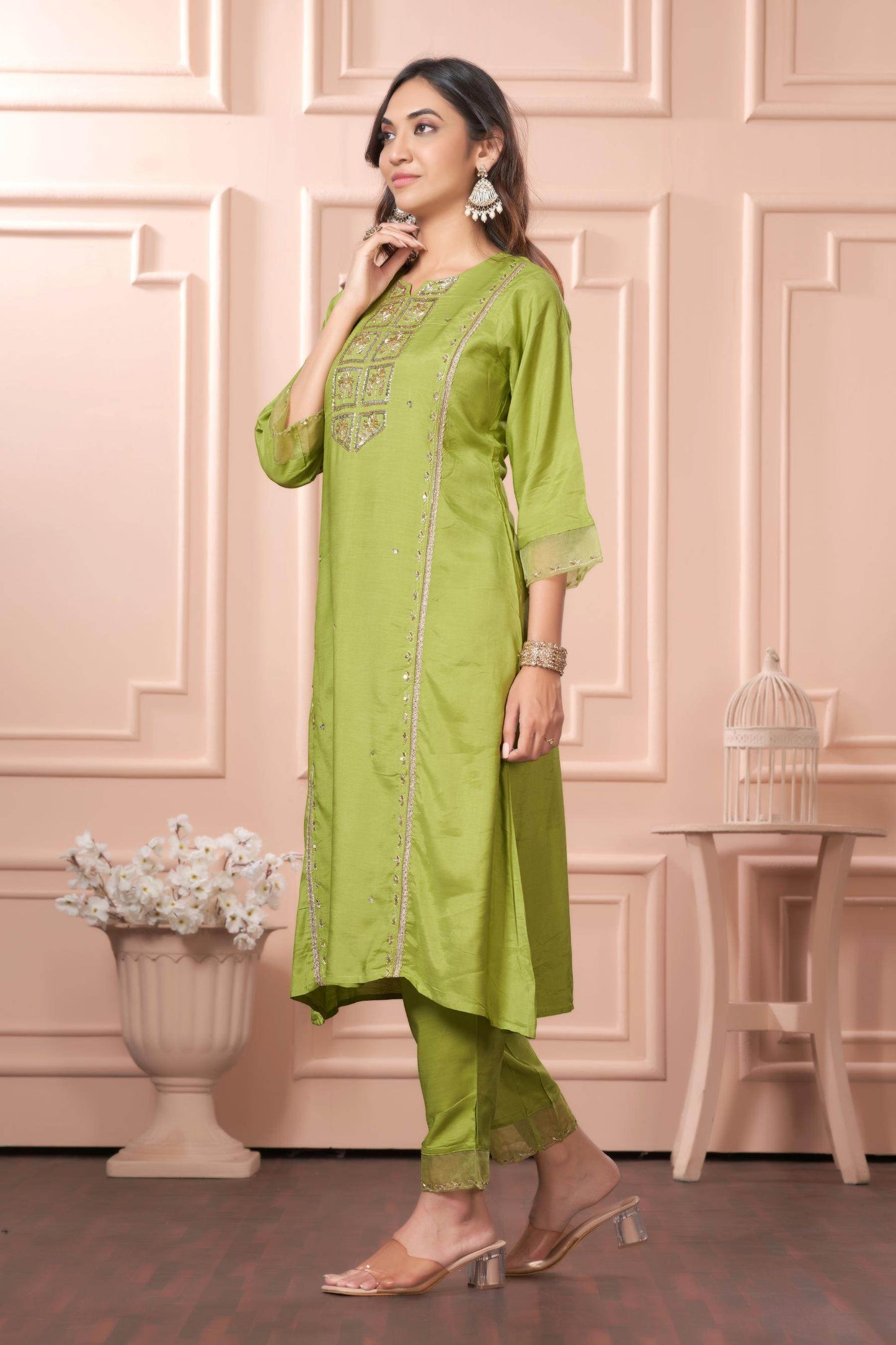 Women's Nafisa Viscose Teal Green Kurta Set with Dupatta - Elegant Ethnic Wear for Festive & Casual Occasions