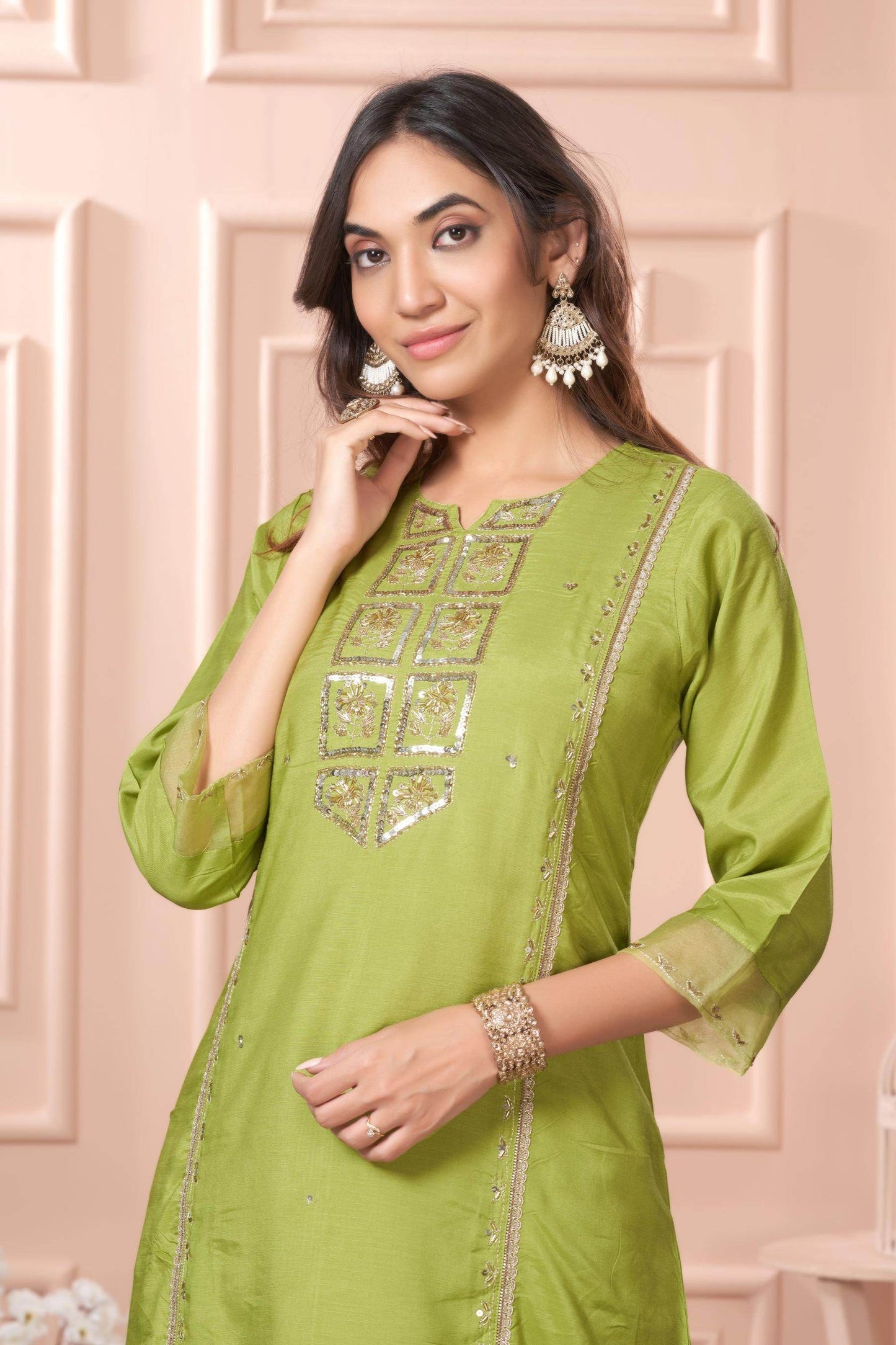Women's Nafisa Viscose Teal Green Kurta Set with Dupatta - Elegant Ethnic Wear for Festive & Casual Occasions
