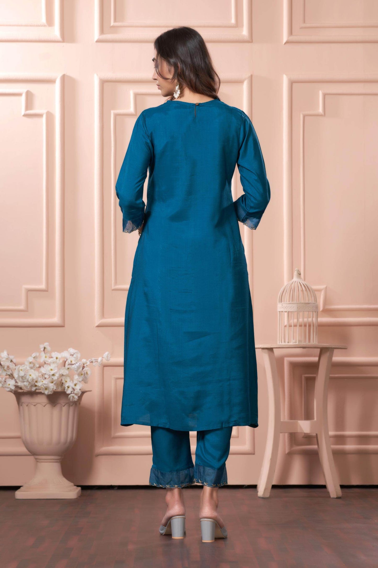 Women's Nafisa Viscose Teal Green Kurta Set with Dupatta - Elegant Ethnic Wear for Festive & Casual Occasions