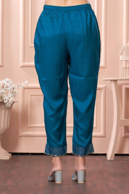 Women's Nafisa Viscose Teal Green Kurta Set with Dupatta - Elegant Ethnic Wear for Festive & Casual Occasions