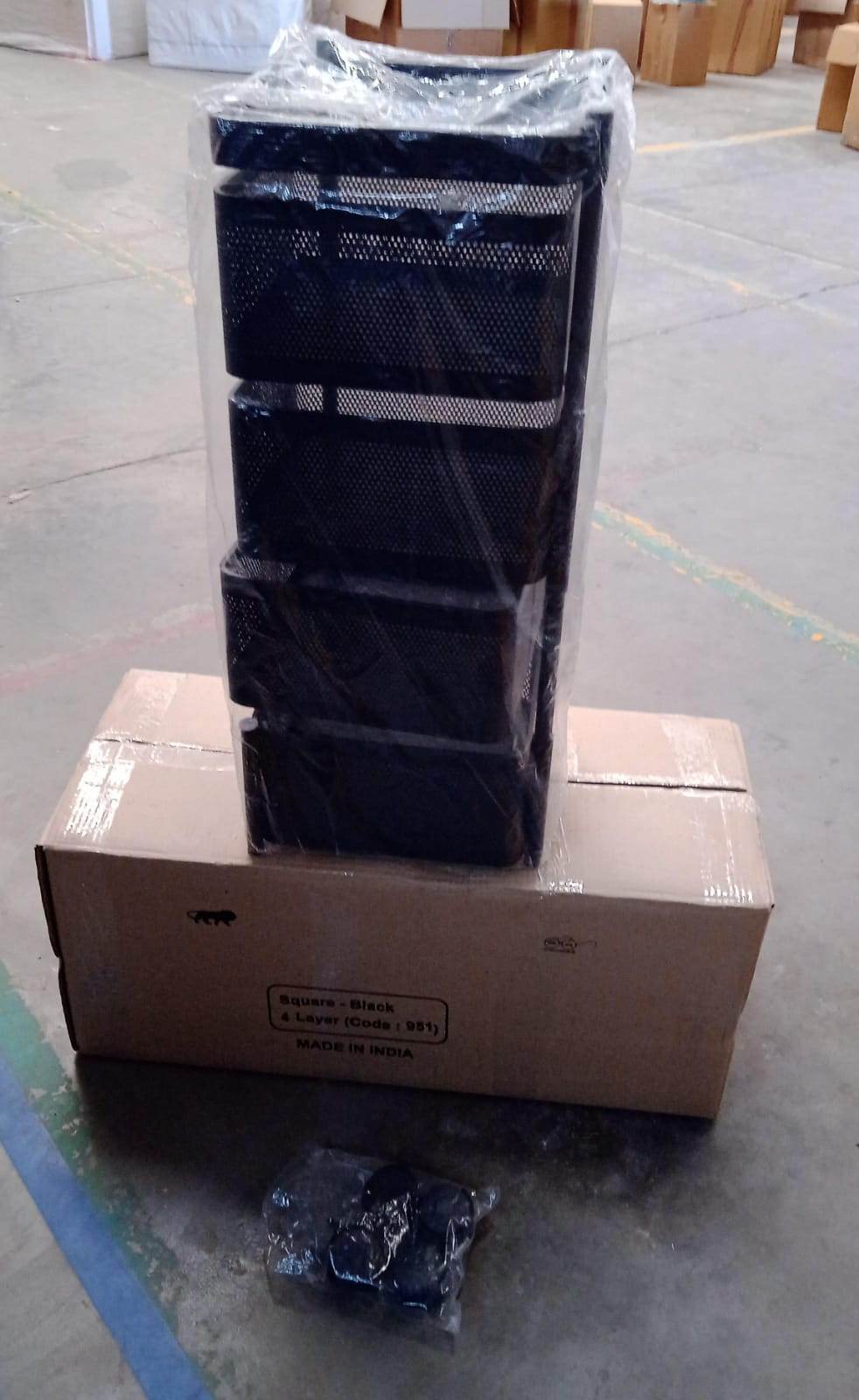 Metal Square High Quality Kitchen Trolley With Wheels (4 Layer 1 Pc) - warehousetech13