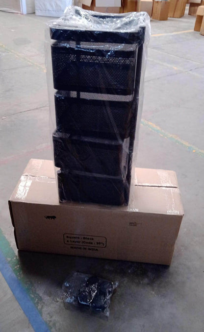 Metal Square High Quality Kitchen Trolley With Wheels (4 Layer 1 Pc) - warehousetech13