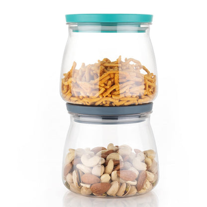 2286 Matka Shaped Jar With Air Tight Leak Proof Lid (Multicolour) (Set Of 6) (900ml) - warehousetech13