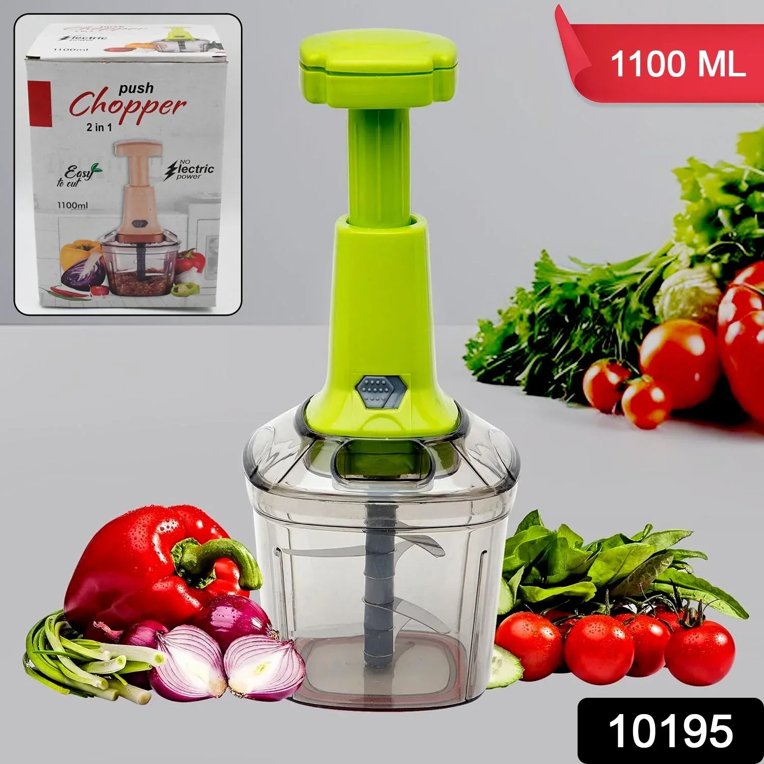 2in1 Press Vegetable Choppers For Kitchen (1100 Ml) - warehousetech13