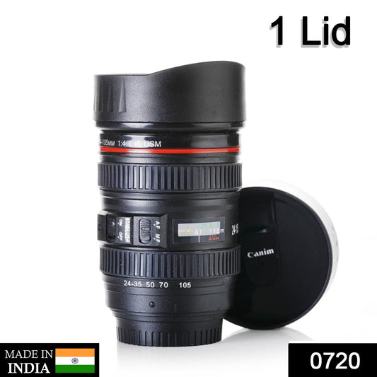 Camera Lens Shaped Coffee Mug Flask With Lid - warehousetech13