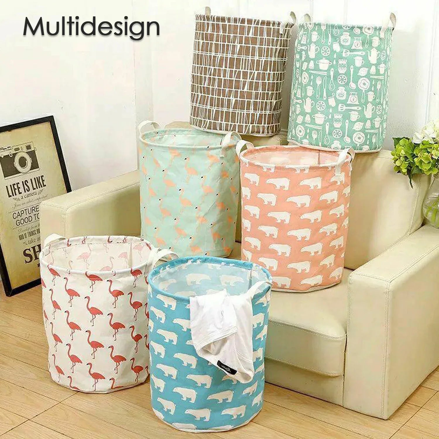 6276 Durable And Collapsible Laundry Storage Bag With Handles Clothes Toys Storage Foldable Laundry Bag For Dirty Clothes. - warehousetech13