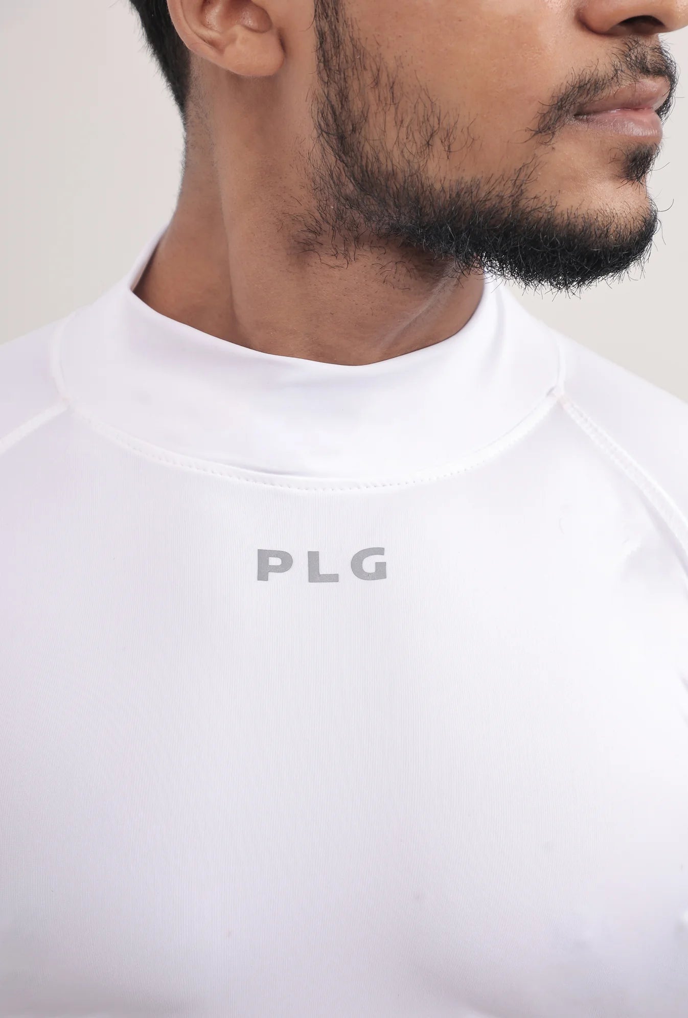 LONG SLEEVE HIGH - SPANDEX COMPRESSION TOP WHITE