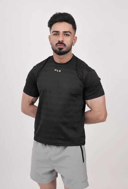 AIR FLOW BLACK -  lightweight, highly breathable activewear T‑shirts