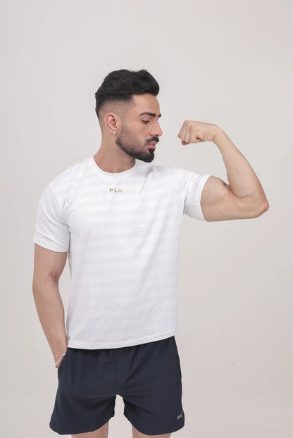 AIR FLOW WHITE -  lightweight, highly breathable activewear T‑shirts