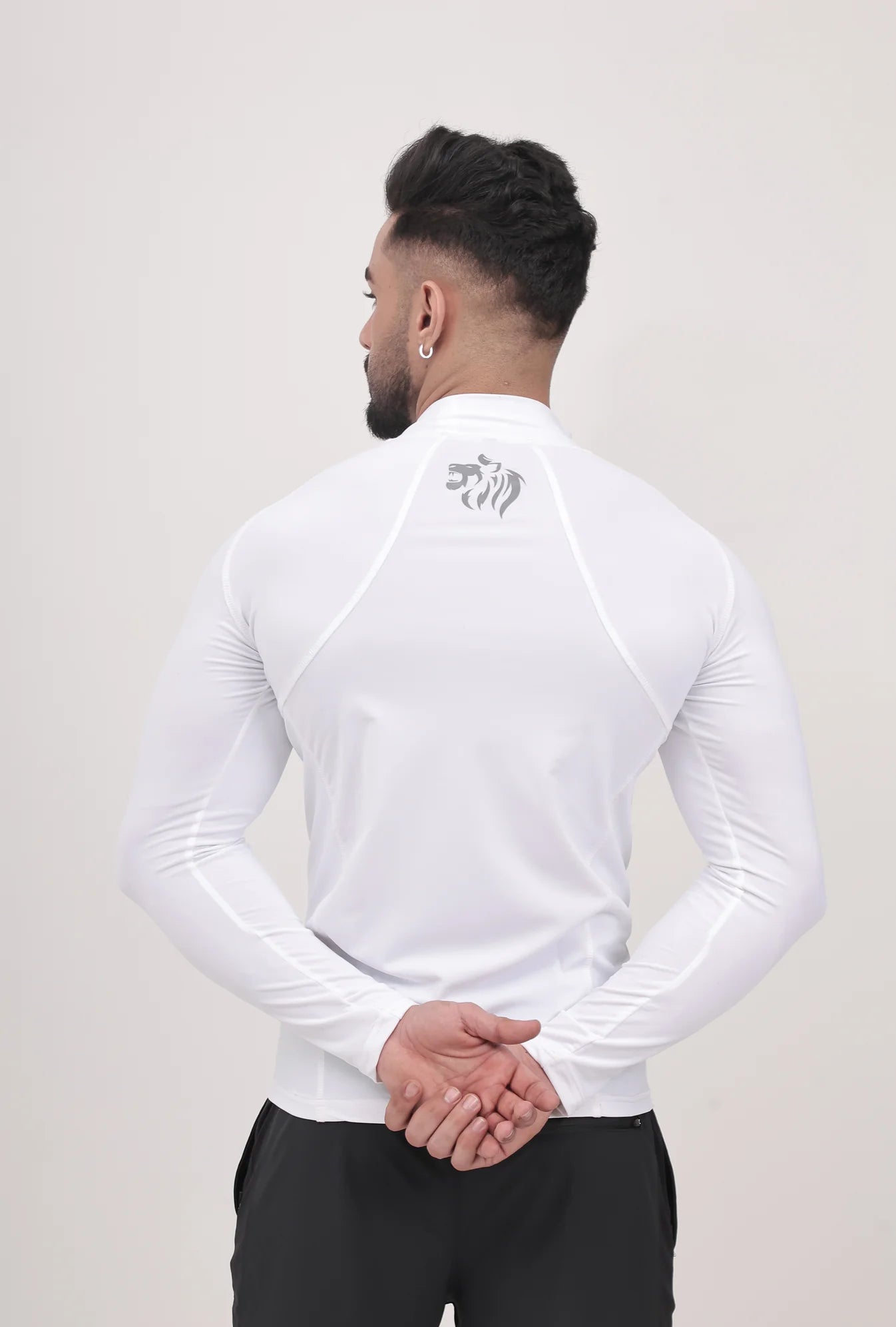 LONG SLEEVE HIGH - SPANDEX COMPRESSION TOP WHITE