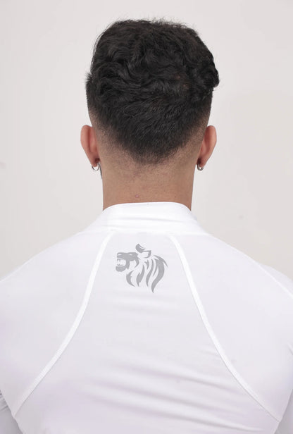 LONG SLEEVE HIGH - SPANDEX COMPRESSION TOP WHITE