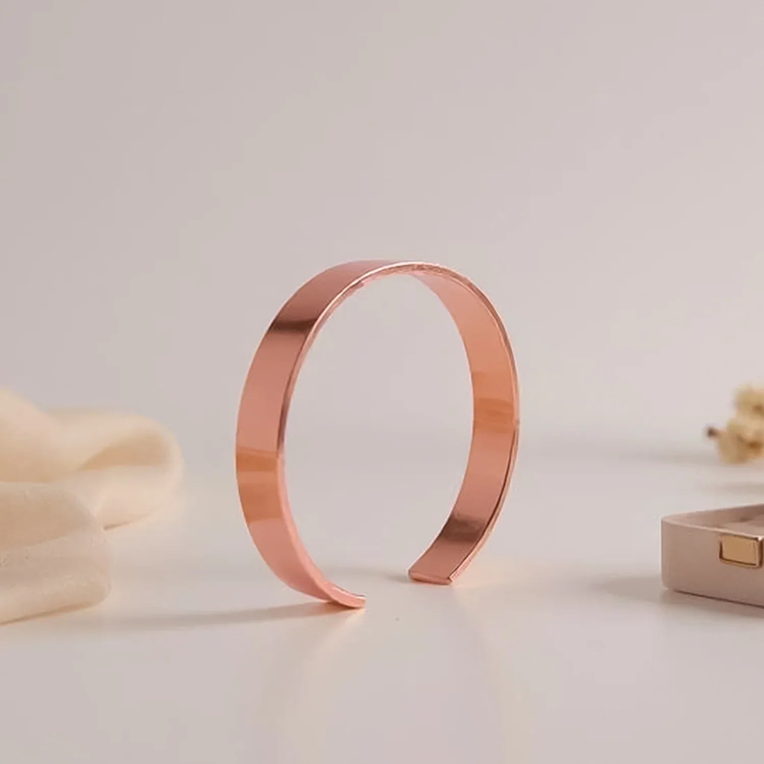 Elegant Rose Gold-plated Open Cuff Bracelet Kada (1 Pc) - warehousetech13