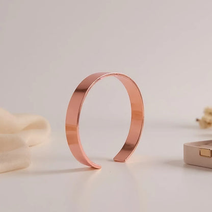 Elegant Rose Gold-plated Open Cuff Bracelet Kada (1 Pc) - warehousetech13
