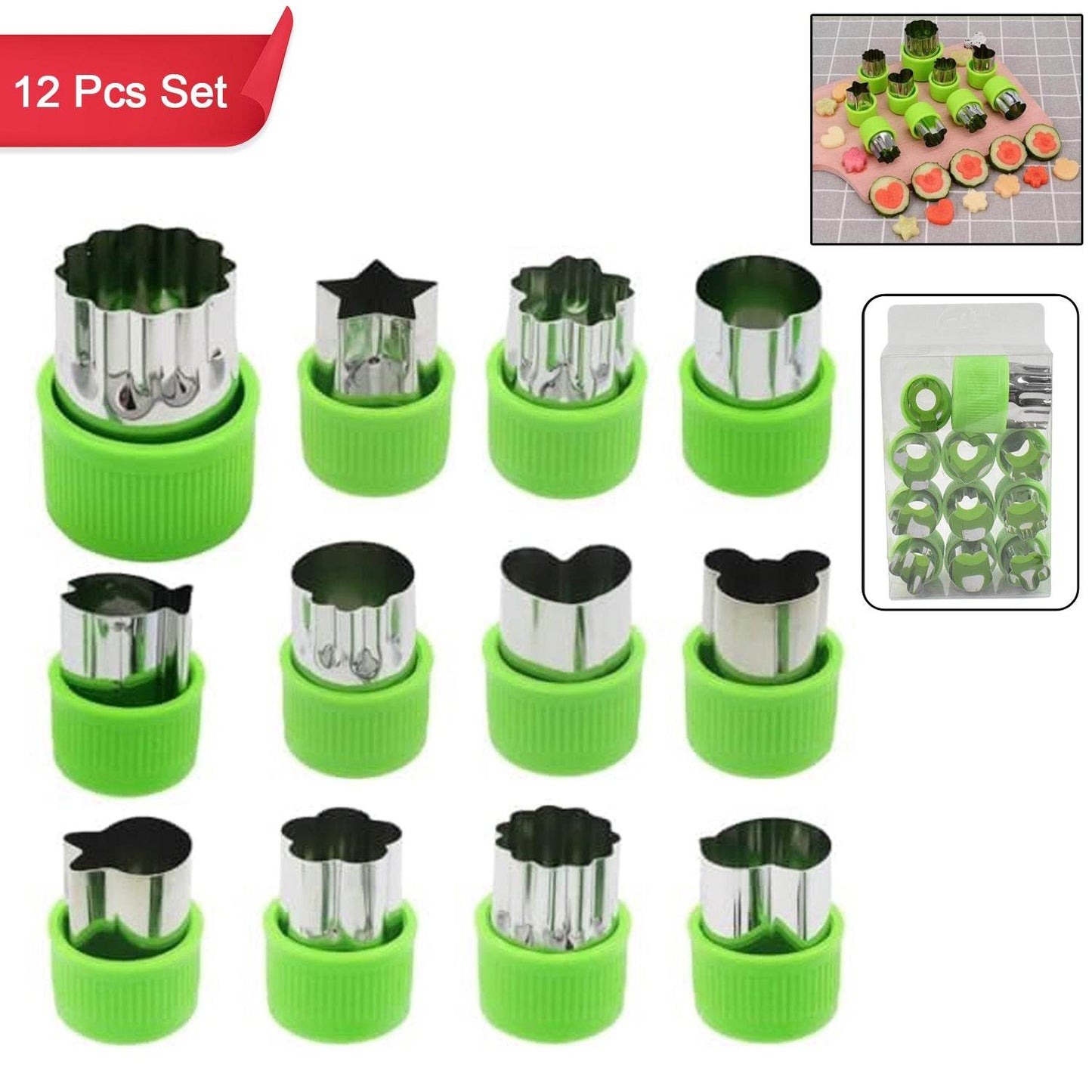 Stainless Steel Cookie Cutter Shapes Set (12 Pcs Set) - warehousetech13