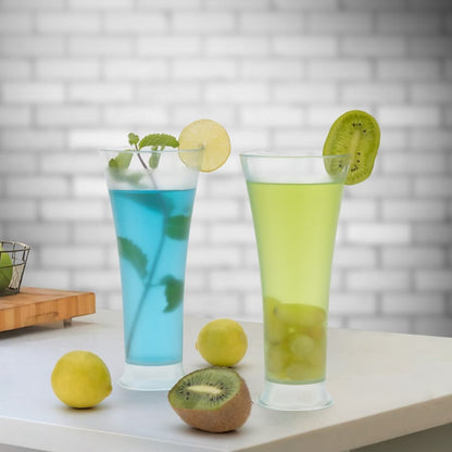 High Quality Faluda Ice Cream Juicer And Water Glasses Set Of 6 Transparent Drinking Water Glasses Stylish Glasses For Faluda Water Juice Glass Set Of 6 Pcs (300 Ml Approx) - warehousetech13